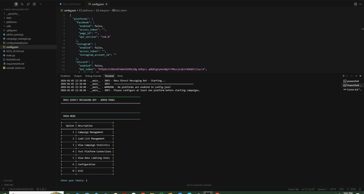 🚀 Mass Direct Messaging Bot – Multi-Platform Automation Solution 🚀