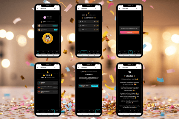 duckcoin Telegram Mini App โ Social Task Rewards With Backend ๐